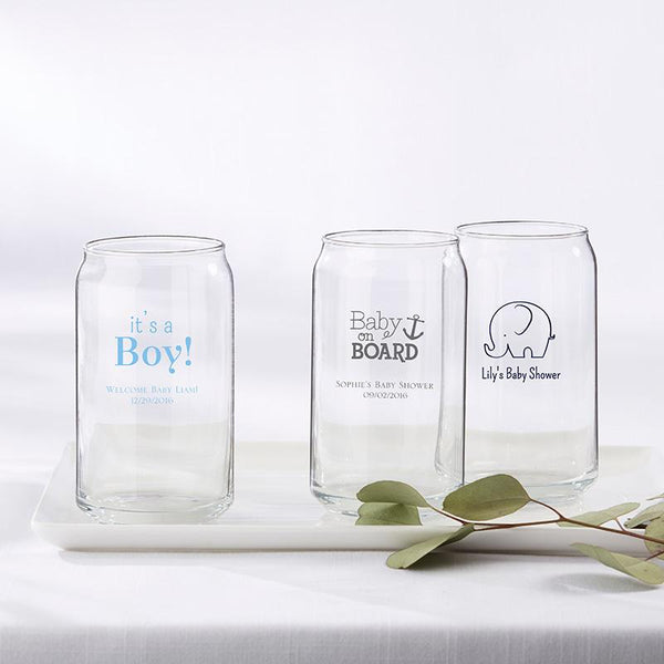 36-Personalized 16 oz. Can Glasses - Baby Shower-Bridal Shower Decorations-JadeMoghul Inc.