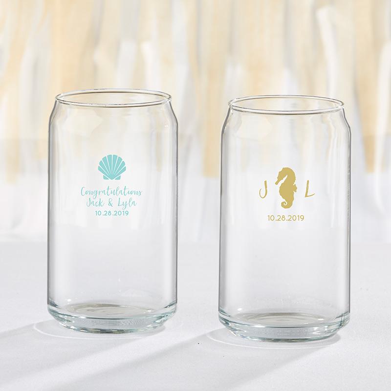 36-Personalized 16 oz. Can Glasses - Seaside Escape-Personalized Coasters-JadeMoghul Inc.