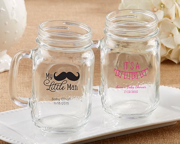 36-Personalized 16 oz. Mason Jar Mugs - Baby-Favor Boxes & Containers-JadeMoghul Inc.