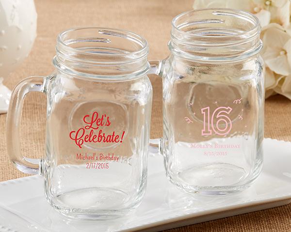 36-Personalized 16 oz. Mason Jar Mugs - Birthday-Favor Boxes & Containers-JadeMoghul Inc.