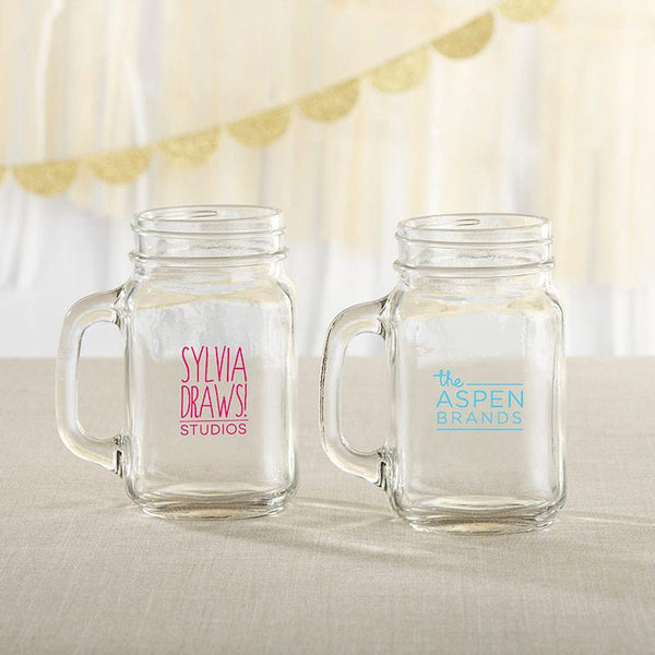 36-Personalized 16 oz. Mason Jar Mugs - Custom Design-Favor Boxes & Containers-JadeMoghul Inc.