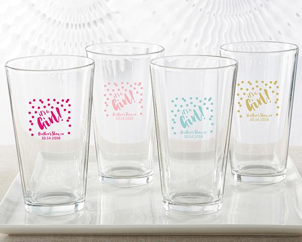 36-Personalized 16 oz. Pint Glasses - It's a Girl!-Personalized Coasters-JadeMoghul Inc.