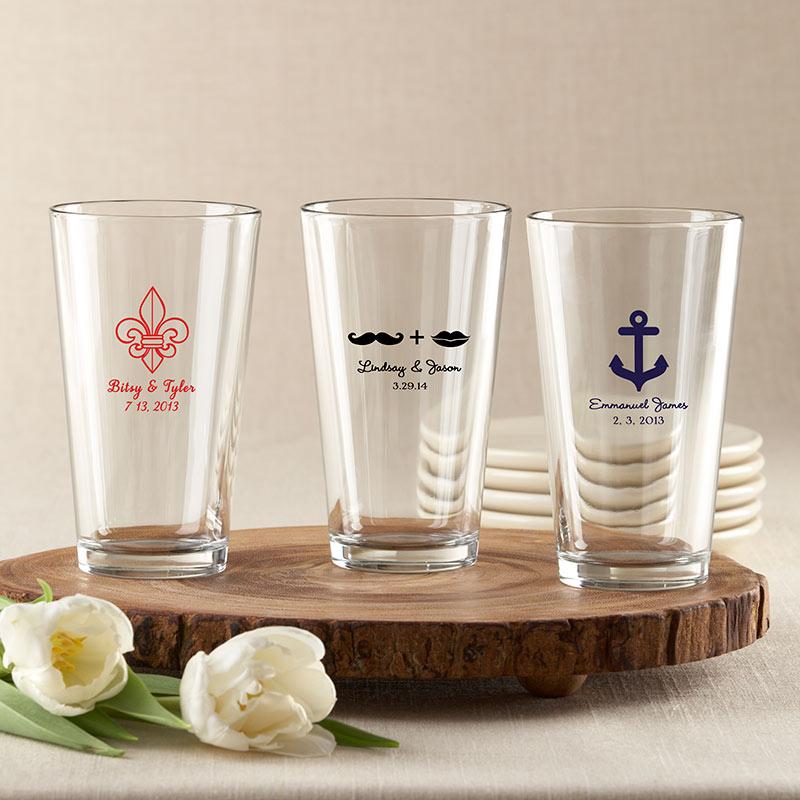 36-Personalized 16 oz. Pint Glasses - Wedding-Personalized Coasters-JadeMoghul Inc.