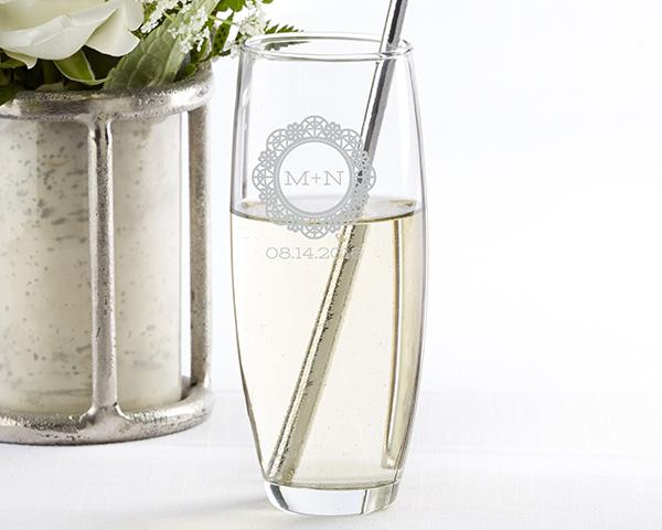 36-Personalized 9 oz. Stemless Champagne Glasses - Romantic Garden-Personalized Coasters-JadeMoghul Inc.