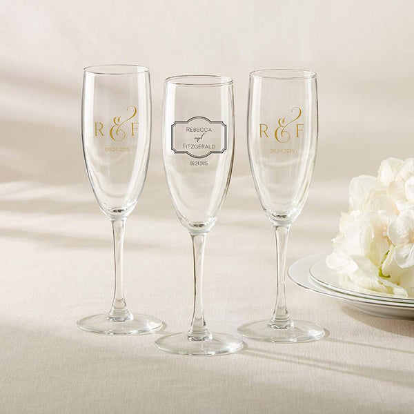 36-Personalized Champagne Flutes - Classic-Wedding Ceremony Accessories-JadeMoghul Inc.