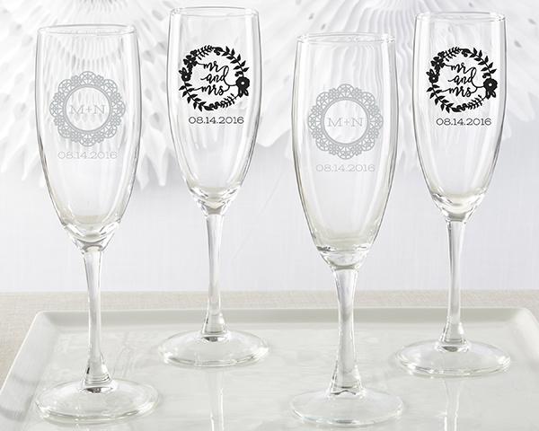 36-Personalized Champagne Flutes - Romantic Garden-Wedding Ceremony Accessories-JadeMoghul Inc.