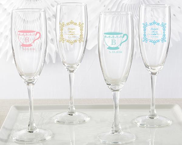 36-Personalized Champagne Flutes - Tea Time-Wedding Ceremony Accessories-JadeMoghul Inc.