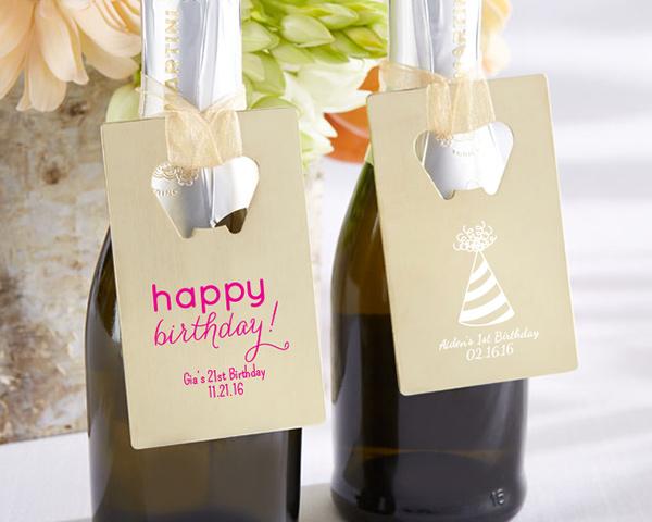 36-Personalized Gold Credit Card Bottle Openers - Birthday-Wedding Reception Accessories-JadeMoghul Inc.