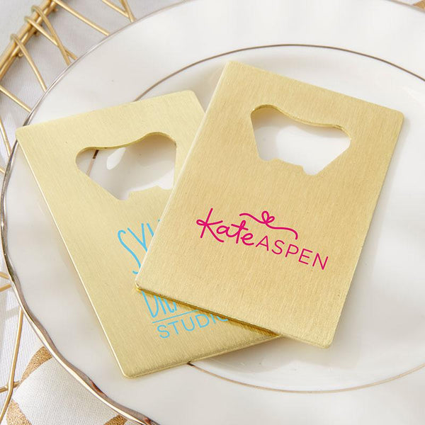 36-Personalized Gold Credit Card Bottle Openers - Custom Design-Wedding Signs-JadeMoghul Inc.