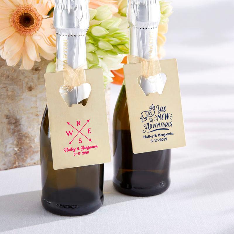 36-Personalized Gold Credit Card Bottle Openers - Travel & Adventure-Wedding Reception Accessories-JadeMoghul Inc.