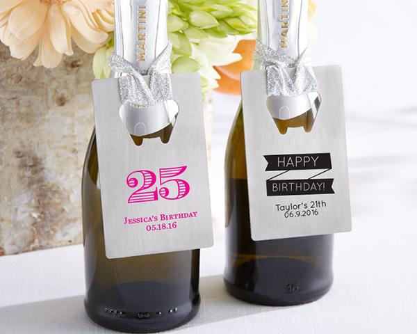 36-Personalized Silver Credit Card Bottle Openers - Birthday-Wedding Reception Accessories-JadeMoghul Inc.