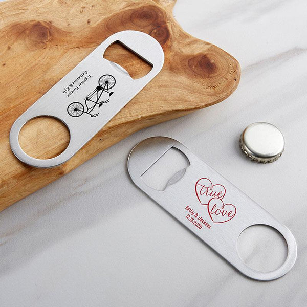 36-Personalized Silver Oblong Bottle Openers - Wedding-Wedding Reception Accessories-JadeMoghul Inc.