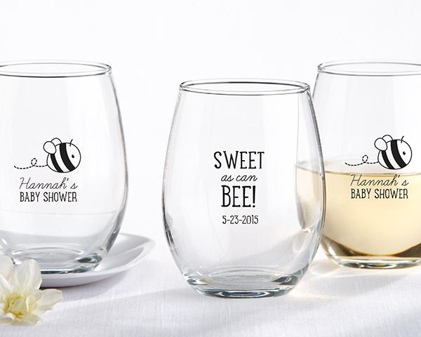 36-Personalized Stemless Glasses - Sweet As Can Bee-Personalized Coasters-JadeMoghul Inc.
