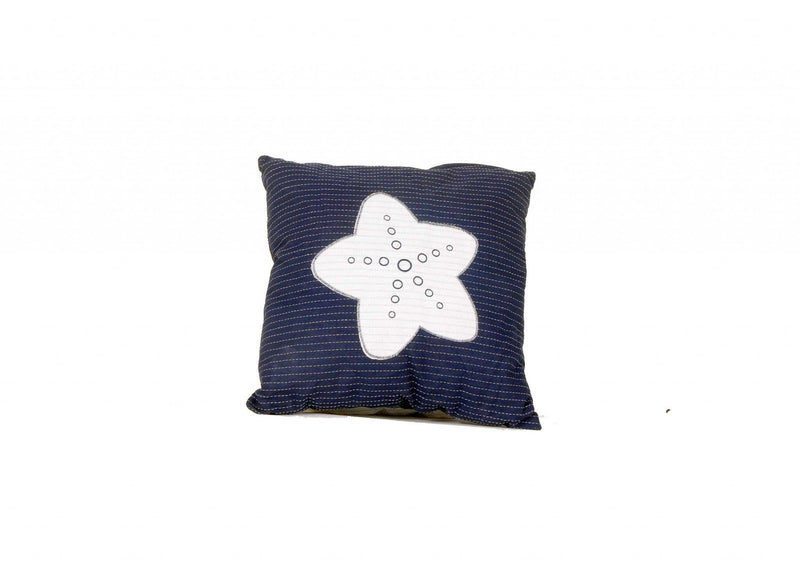 White Pillow - 16.5" x 16.5" x 5" Blue/White - Pillow with Star