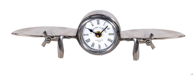 Modern Table Clock - 3" x 13.5" x 4.5" Aeroplane Table Clock