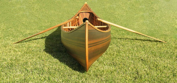 Room Decor Ideas - 26.25" x 118.5" x 16"  Matte Finish, Wooden Canoe With Ribs Curved Bow