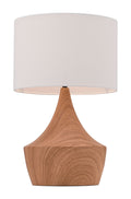 Table Lamp Set - 11.8" x 11.8" x 18.7" White & Brown, Polyblend, Steel, Table Lamp