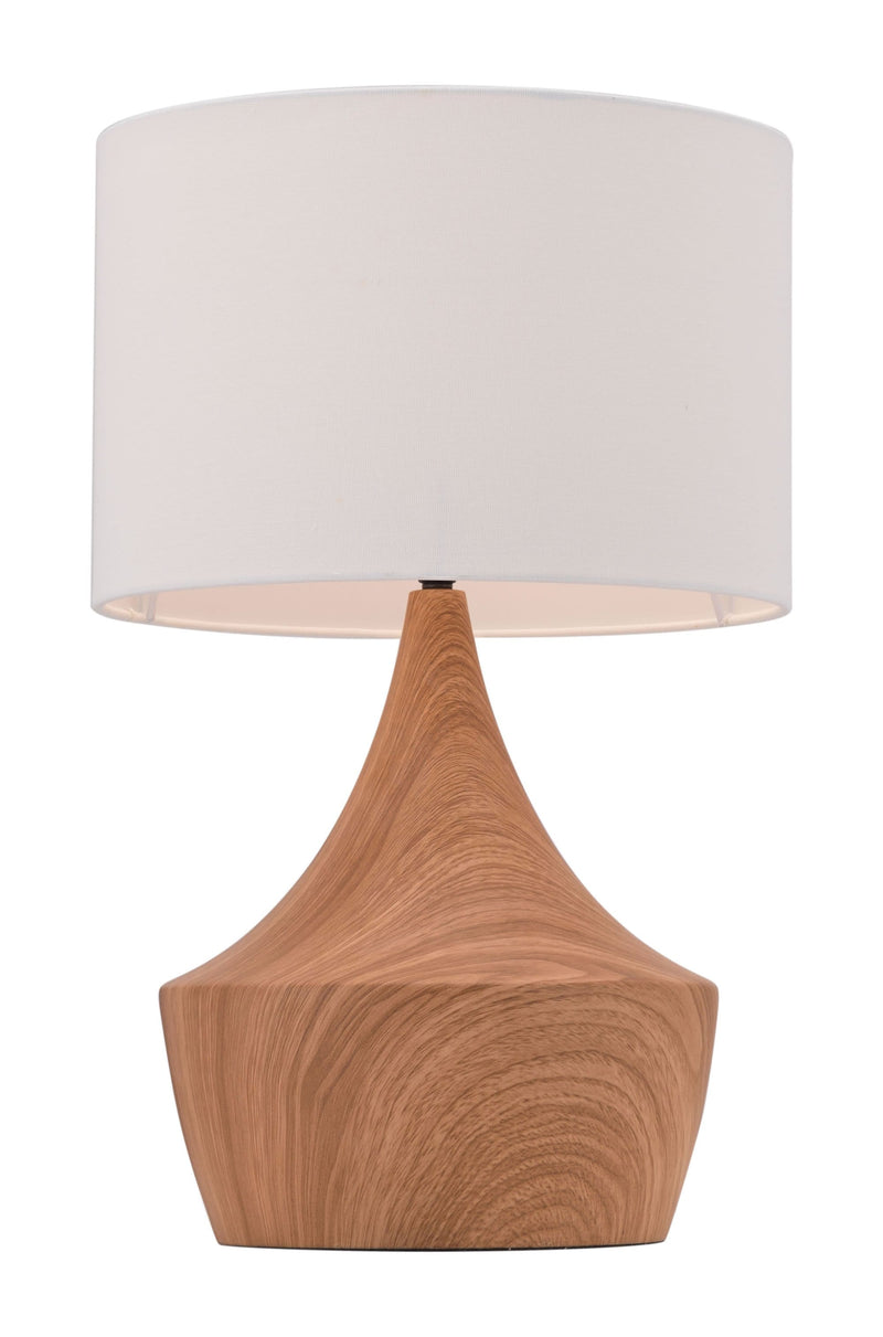 Table Lamp Set - 11.8" x 11.8" x 18.7" White & Brown, Polyblend, Steel, Table Lamp