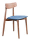 Dining Room Chairs - 18.7" x 18.3" x 30.3" Walnut & Ink Blue, Poly Linen, Wood Veneer,Dining Chair - Set of 2