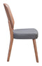 Dining Room Chairs - 18.9" x 22.4" x 35.4" Walnut & Dark Gray, MDF, Rubber Wood, Dining Chair - Set of 2