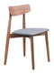 Dining Room Chairs - 18.7" x 18.3" x 30.3" Walnut & Dark Gray, Poly Linen, Rubber Wood, Dining Chair
