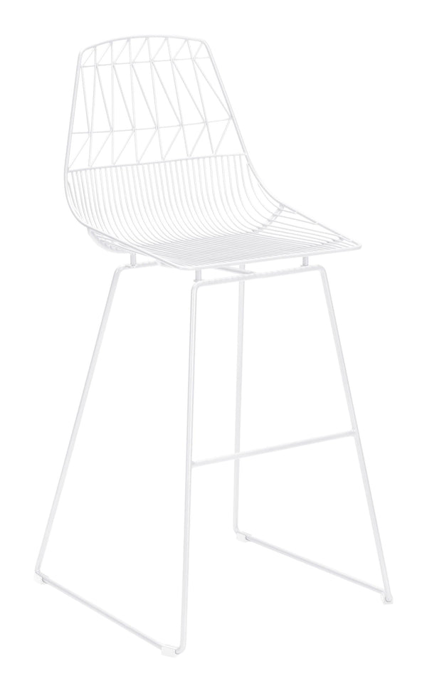 Cheap Bar Stools - 22" x 22" x 43.5" White, Steel, Bar Chair - Set of 2