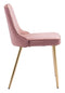 Dining Table Chairs - 19.7" x 24.2" x 33.5" Pink, Velvet, Steel, Dining Chair