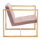 Armchairs and Accent Chairs - 24.8" x 28.3" x 25.8" Pink Velvet, Chromed Steel, Arm Chair