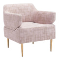 Armchairs and Accent Chairs - 27" x 29.3" x 29.5" Pink Velvet, Stainless Steel, Pinewood, Plywood & MDF, Arm Chair