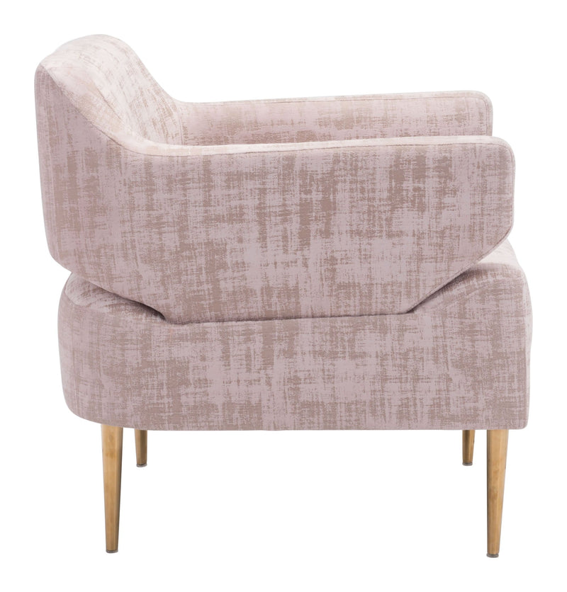 Armchairs and Accent Chairs - 27" x 29.3" x 29.5" Pink Velvet, Stainless Steel, Pinewood, Plywood & MDF, Arm Chair