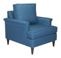 Armchairs and Accent Chairs - 35" x 37.4" x 37.8" Blue, Polyester, Poplar Wood, Arm Chair