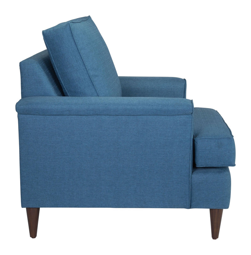 Armchairs and Accent Chairs - 35" x 37.4" x 37.8" Blue, Polyester, Poplar Wood, Arm Chair
