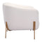Armchairs and Accent Chairs - 31.9" x 29.9" x 28" Ivory & Gold, Polyblend, Metal & Wood, Arm Chair