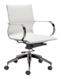Best Office Chair - 27" x 27" x 34.3" White, Leatherette, Stainless Steel, Office Chair