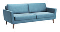 Velvet Sofa - 85" x 35" x 37" Teal Velvet, Alder Wood, Foam, Fabric & Fiber, Sofa Teal