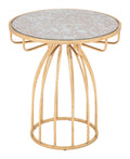 Modern Side Table - 20.3" x 20.3" x 22.2" Gold, Mirror & Steel, Side Table