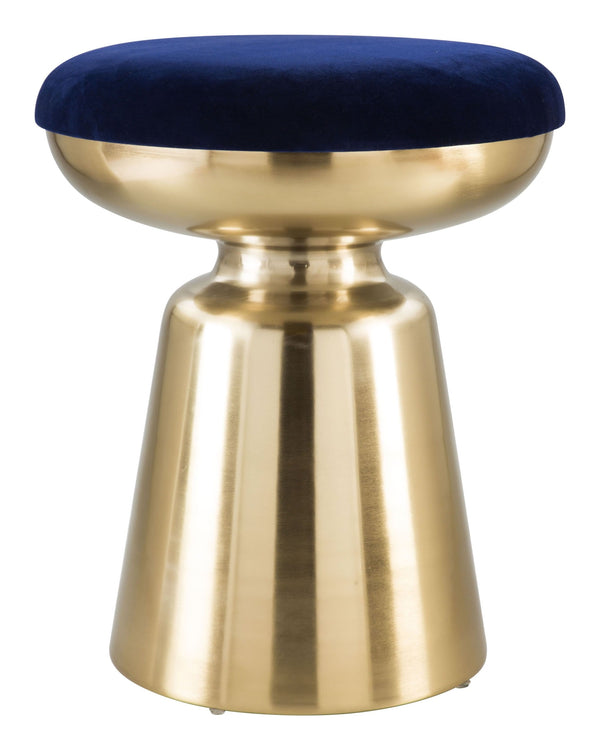 Counter Stools - 15.7" x 15.7" x 18.7" Blue & Gold, Iron, Side Stool