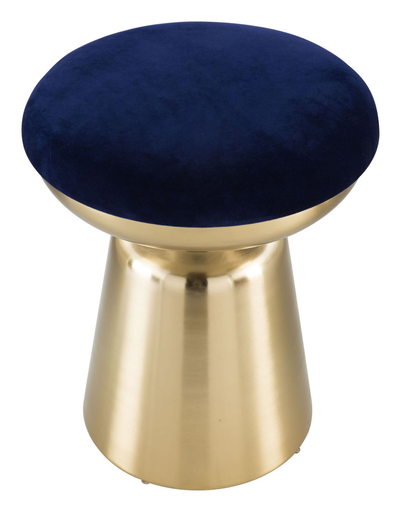 Counter Stools - 15.7" x 15.7" x 18.7" Blue & Gold, Iron, Side Stool