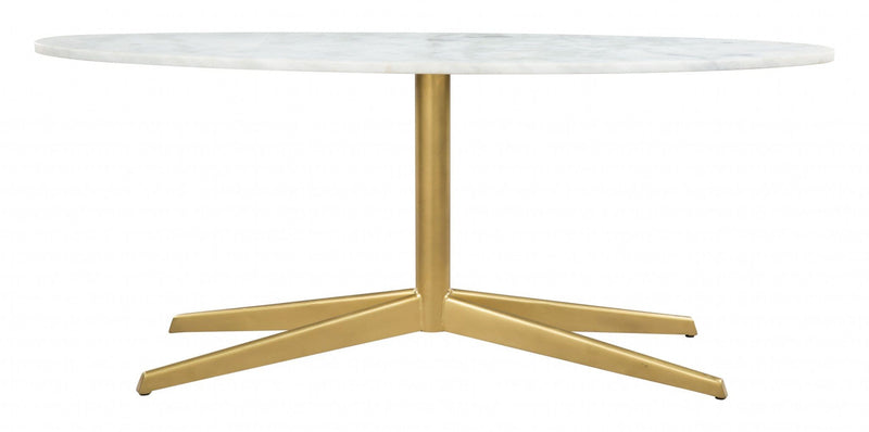 Cheap Coffee Tables - 44" x 13.5" x 18.5" White & Gold, Marble, Metal, Coffee Table