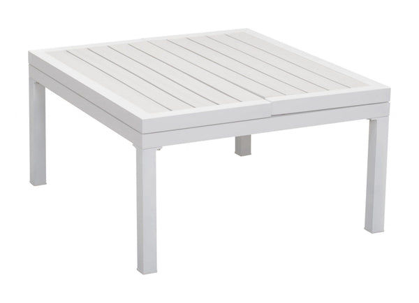 Cheap Coffee Tables - 33.5" x 30.7" x 17.1" White, Polyresin, Powder Coated Aluminum, Lift-Top Coffee Table