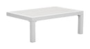 White Side Table - 28" x 18.1" x 10.2" White, Polyresin, Powder Coated Aluminum, Side Table