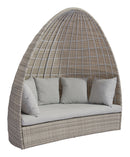 Rustic Furniture - 79.5" x 45.7" x 80.3" White & Gray, Synthetic Weave, Aluminum, Daybed