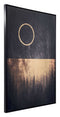 Canvas Painting - 32.7" x 1.7" x 48.4" Black & Gold, Pine Wood, Moon Rises Canvas