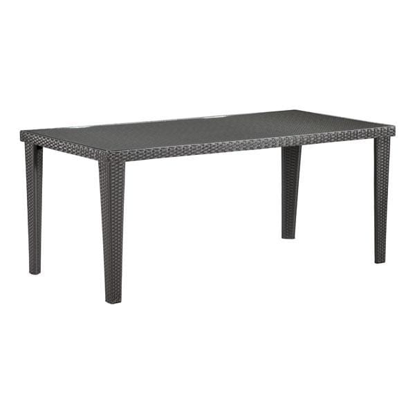 Glass Table - 70.9" x 35.4" x 30" Espresso, Tempered Glass, Aluminum Frame, Rectangular Table