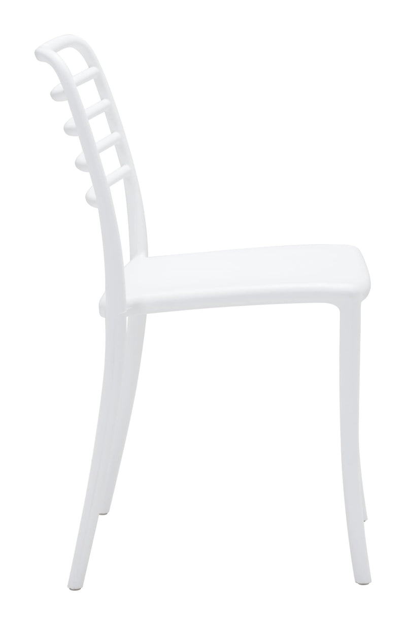 White Accent Chair - 17.7" x 20.9" x 32.9" White, Plastic, Dining Chair - Set of 2