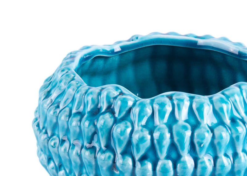 Ceramic Bowl - 7.9" x 7.9" x 4.5" Turquoise, Ceramic, Bowl