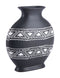 White Vase - 11" x 3.9" x 11.6" Black & White, Ceramic, Medium Vase