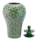 Decorative Jars - 16.9" x 16.9" x 30.7" Green, Ceramic, Large Temple Jar