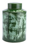 Vintage Cookie Jars - 13.2" x 13.2" x 19.9" Green, Ceramic, Large Temple Jar