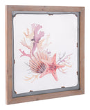 Wood Wall Decor - 19.7" x 0.8" x 19.7" Multicolor, Fir Wood, Steel & MDF, Sea 2 Wall Decor